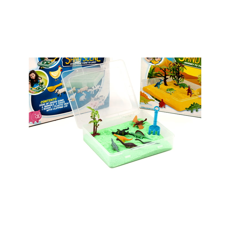 PLASTIC FARM/DINO SAND SCENE TOY